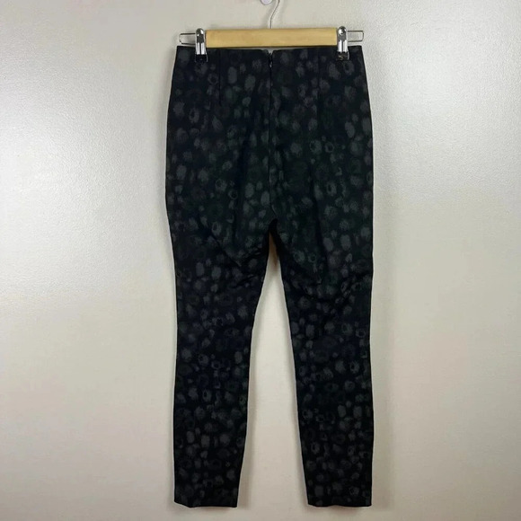 Rag & Bone Simone Pants Size 2 Leopard Print Ankle Cropped Mid Rise Black Work - Picture 3 of 13